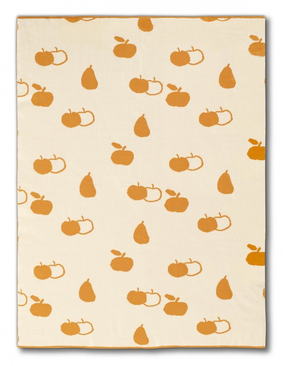 Organic Cotton Mustard Apple Print Baby Blanket - Blanket - Micu Micu