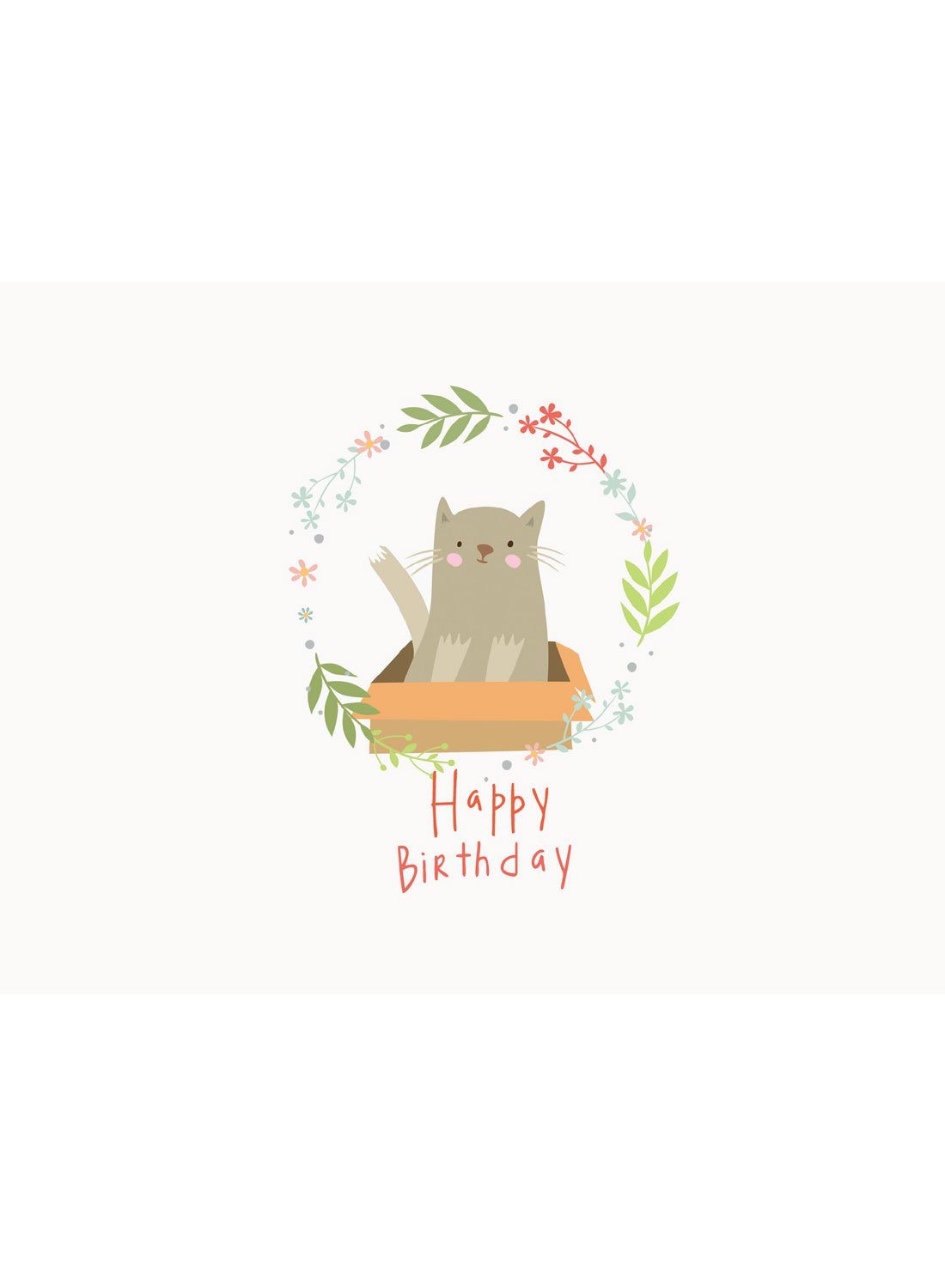 Happy Birthday - Cat Design - Baby Card - New baby card - Little Mouse Baby Clothing & Gifts