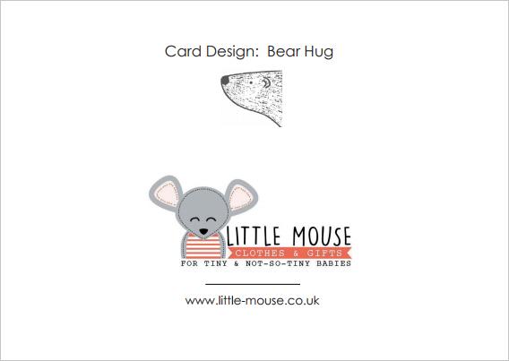 Bear Hug - The Cutest New Baby Card - New baby card - Little Mouse Baby Clothing & Gifts