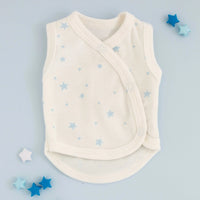 Incubator Vest, Blue Stars, Premium 100% Organic Cotton Bodysuit / Vest Tiny & Small 