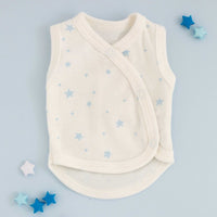 3 Pack - Star Incubator Vests - Blue, Mint & Silver Stars, 100% Organic Cotton Set/Multipack Tiny & Small 