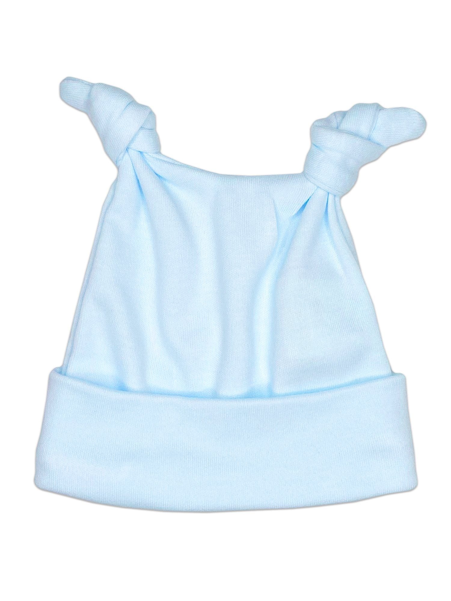 Light Blue Double Knotted Premature Baby Hat - Hat - Little Mouse Baby Clothing & Gifts
