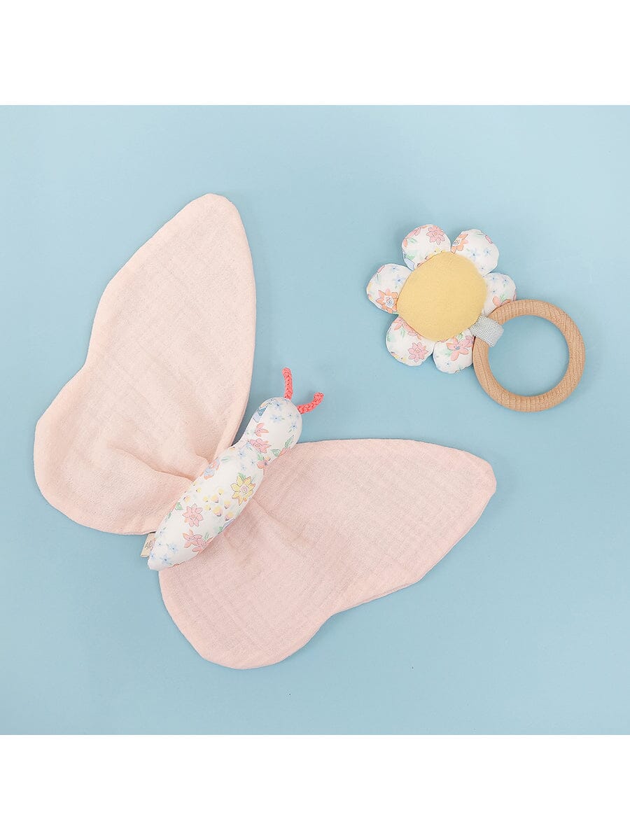 Pink Butterfly Muslin Comforter - 100% Organic Cotton - Comforter - Albetta UK
