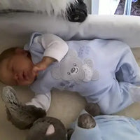 Early Baby Top & Bear Footed Dungarees Set - Blue Dungaree EEVI 