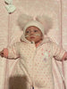 Pink Tiny Baby Snowsuit, Bear Ears on Hood - Snowsuit / Pramsuit - Dandelion