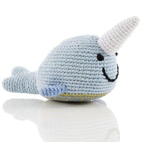 Sea Life Gift Box - Light Blue Cardigan, Sea Life Swaddle Blanket & Crochet Narwhal Toy Gift Set Little Mouse Baby Clothing & Gifts 