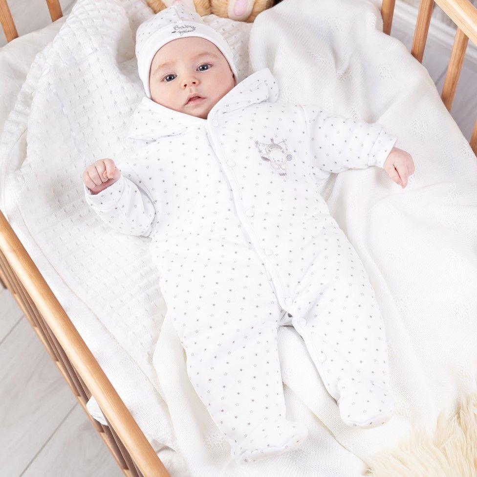 White Tiny Baby Snowsuit / Pramsuit - Snowsuit / Pramsuit - Dandelion