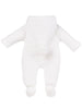 White Knitted Early Baby Pramsuit - Snowsuit / Pramsuit - Dandelion