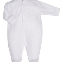 White Velour Mouse In Teacup Sleepsuit Sleepsuit / Babygrow Dandelion 