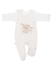 Early Baby Top & Puppy Footed Dungarees Set - Cream - Dungaree - EEVI