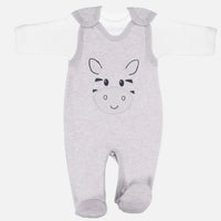 Zebra Footed Dungarees and Top Set - Grey Dungaree EEVI 