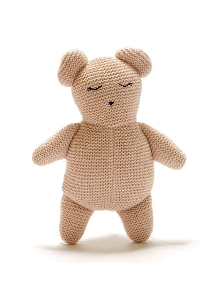 Isla the organic teddy bear sensory toy - Dusky Pink