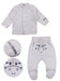 Zebra Design Top & Embroidered Face Trousers Set - Grey Top & Trousers EEVI 
