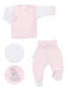 Embroidered Bunny Rabbit Trousers & Wrapover Top Set - Pink - Set - EEVI
