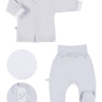Embroidered Lamb Trousers & Top Set - Grey Top & Trousers EEVI 