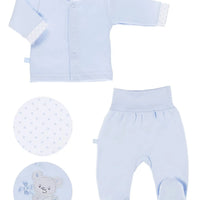Embroidered Bear Trousers & Top Set - Blue Top & Trousers EEVI 