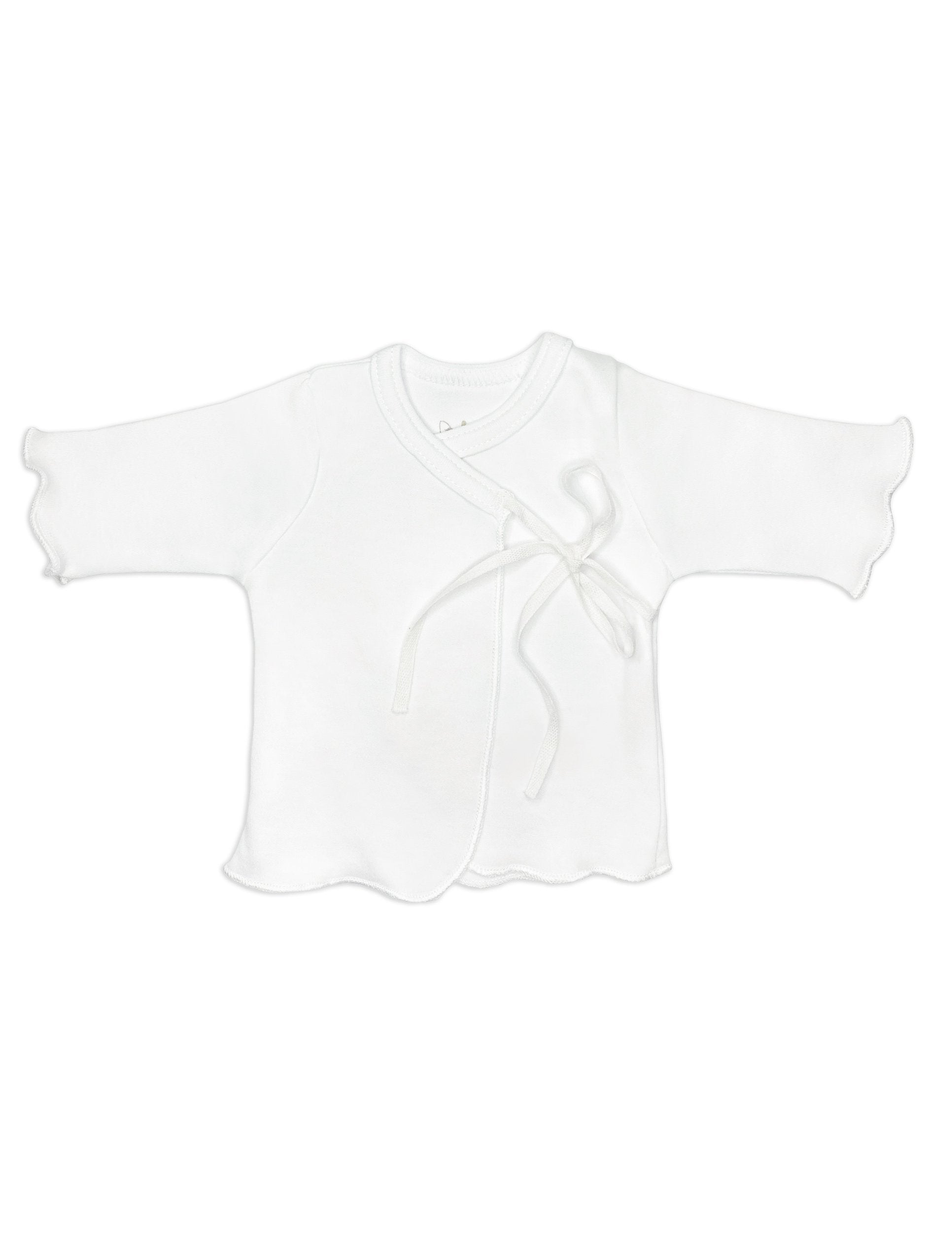 Organic Cotton White Ribbon Tie Wrap Top - Top / T-shirt - Fixoni