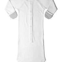 Baby Sleeping Sack / Gown - White/Grey Stripe Sleeping Bag Goumikids 
