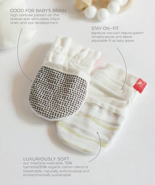 Stay On Anti Scratch Mittens Blue Dots