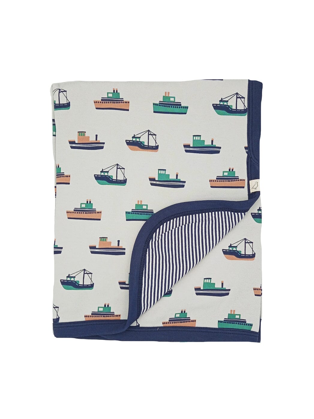 Grey Boat Print Blanket by Pigeon Organics - Blanket - Pigeon Organics