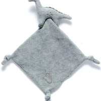 Organic Grey Knitted Dinosaur With Comfort Blanket Comforter Best Years 