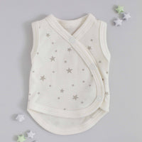3 Pack - Star Incubator Vests - Blue, Mint & Silver Stars, 100% Organic Cotton Set/Multipack Tiny & Small 