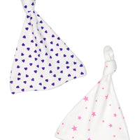 Purple Heart & Pink Star Knotted Prem Baby Hat Set Hat Little Mouse Baby Clothing & Gifts 