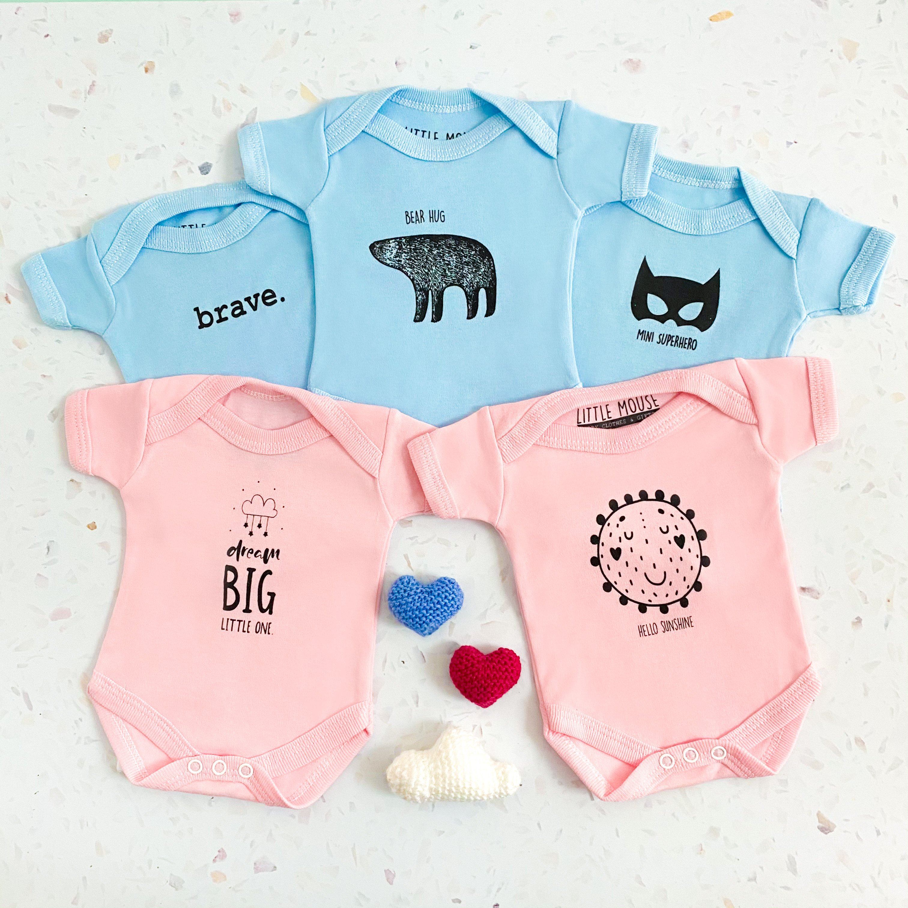 "Bear Hug" Bodysuit - Blue - Bodysuit / Vest - Little Mouse Baby Clothing & Gifts