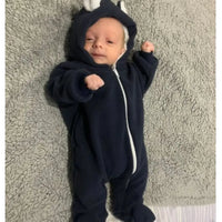 Charcoal Fleece Pramsuit Snowsuit / Pramsuit Little Lumps 