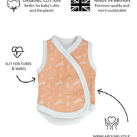 Incubator Vest, Leaping Bunnies , Premium 100% Organic Cotton Bodysuit / Vest Tiny & Small 