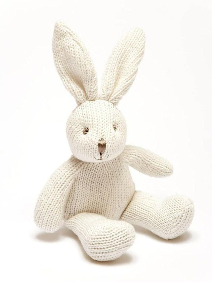 White Bunny Rattle: Fairtrade and Organic