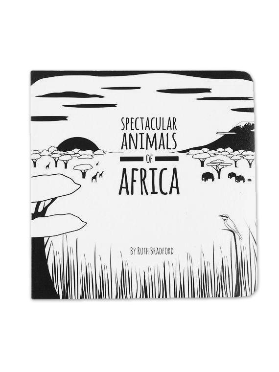 High Contrast Baby Book - African Animals - Book - The Little Black & White Book Project
