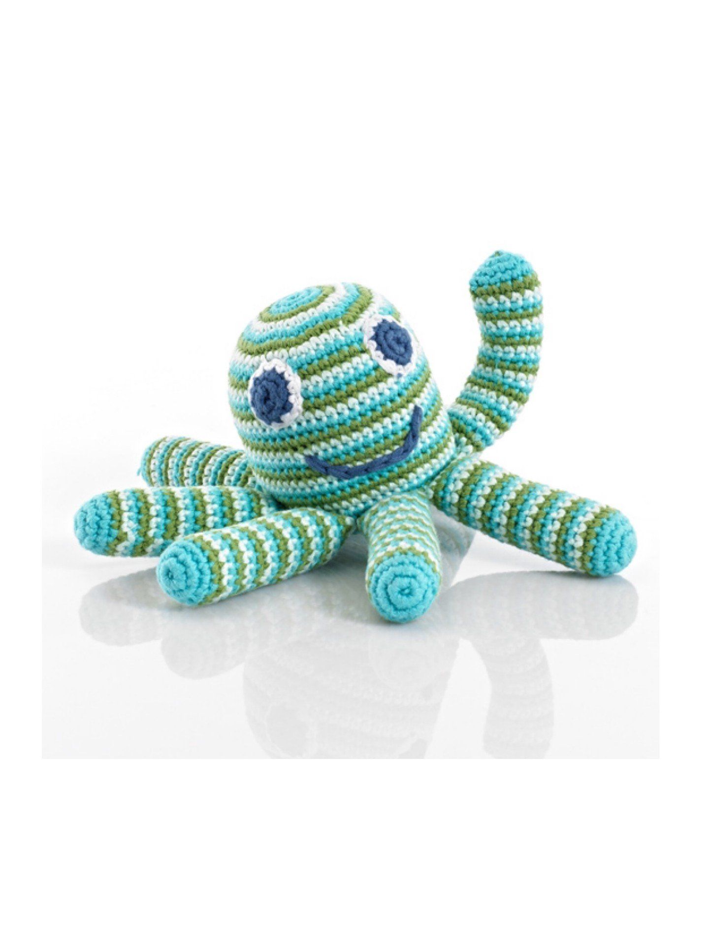 X Large Crochet Stripe Octopus - Rattle - Pebble Toys
