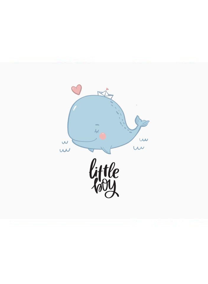 Little Boy, Whale - New Baby Card - New baby card - Little Mouse Baby Clothing & Gifts