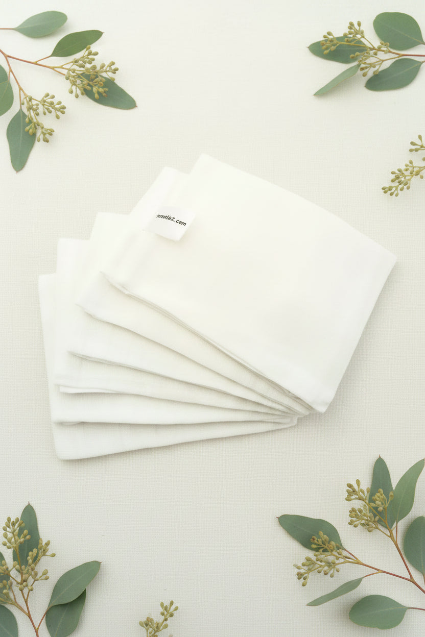 1 White Bamboo Organic Muslin - 70cm x 70cm Muslin Muslinz 