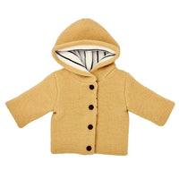 Mustard Knitted Jacket with Breton Stripe Cardigan / Jacket La Manufacture de Layette 