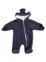 Tiny Baby Fleece Pramsuit, Navy