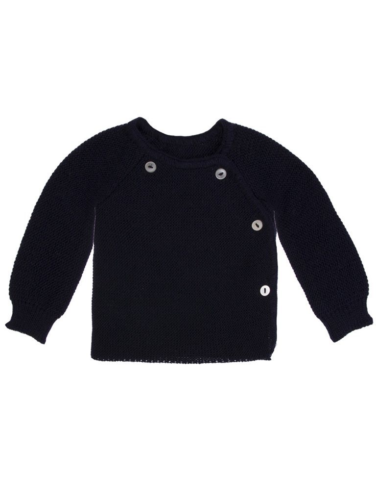 Premature Baby Cardigan, Knitted, Navy - Cardigan / Jacket - La Manufacture de Layette