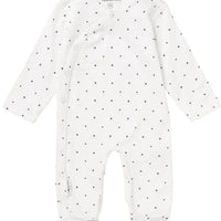 Sleepsuit - White With Star Print Sleepsuit / Babygrow Noppies 