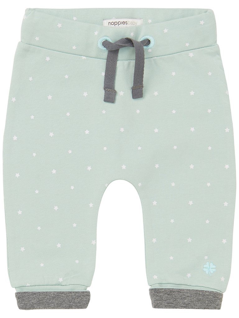 Soft Jersey Trousers - Mint with White Stars - Trousers / Leggings - Noppies