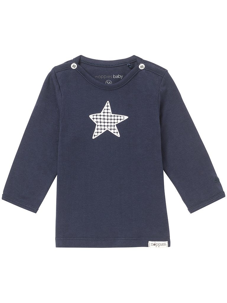 Navy Blue Star Long Sleeve T-Shirt - Organic - Top / T-shirt - Noppies