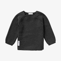 Organic Cotton Knitted Cardigan - Charcoal (Tiny Baby, 4-7lb) Cardigan / Jacket Noppies 
