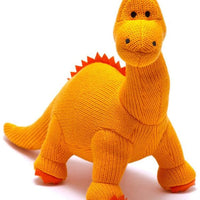 Knitted Diplodocus Rattle/Toy, Orange Toy Best Years 
