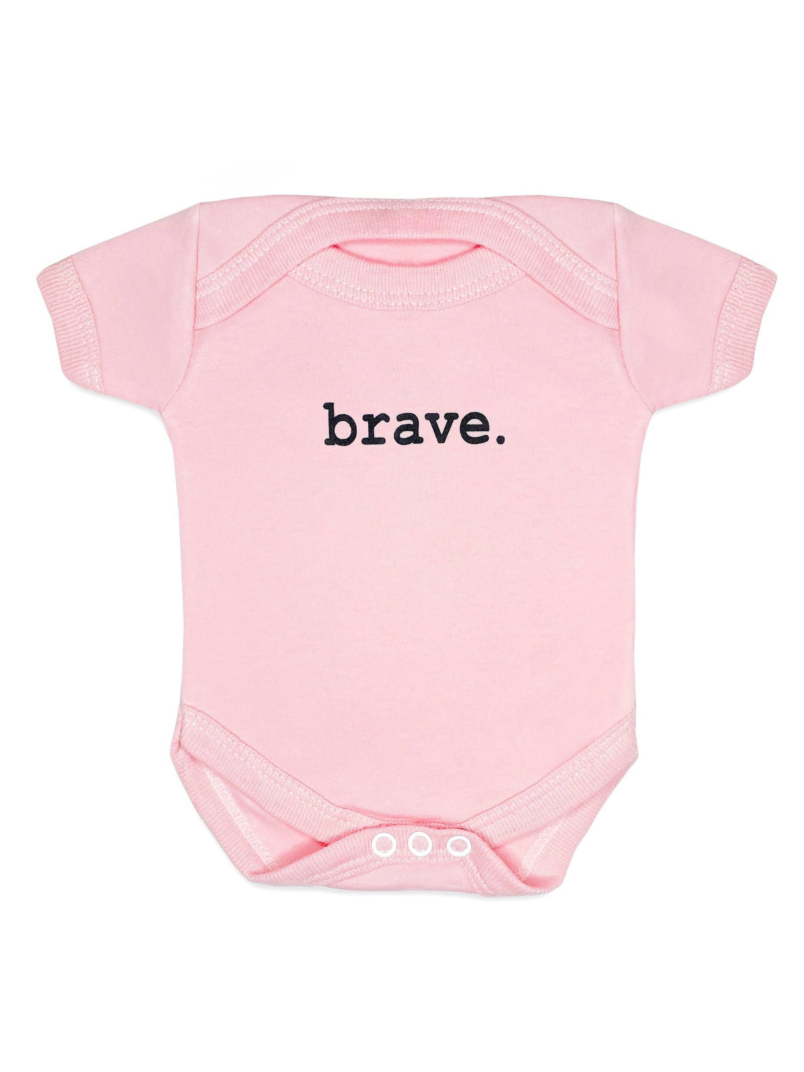 "Brave" Bodysuit - Pink - Bodysuit / Vest - Little Mouse Baby Clothing & Gifts