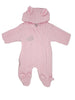 Load image into Gallery viewer, Knitted Tiny Baby Pramsuit With Bunny Ears - Pink - Snowsuit / Pramsuit - Tiny Baby