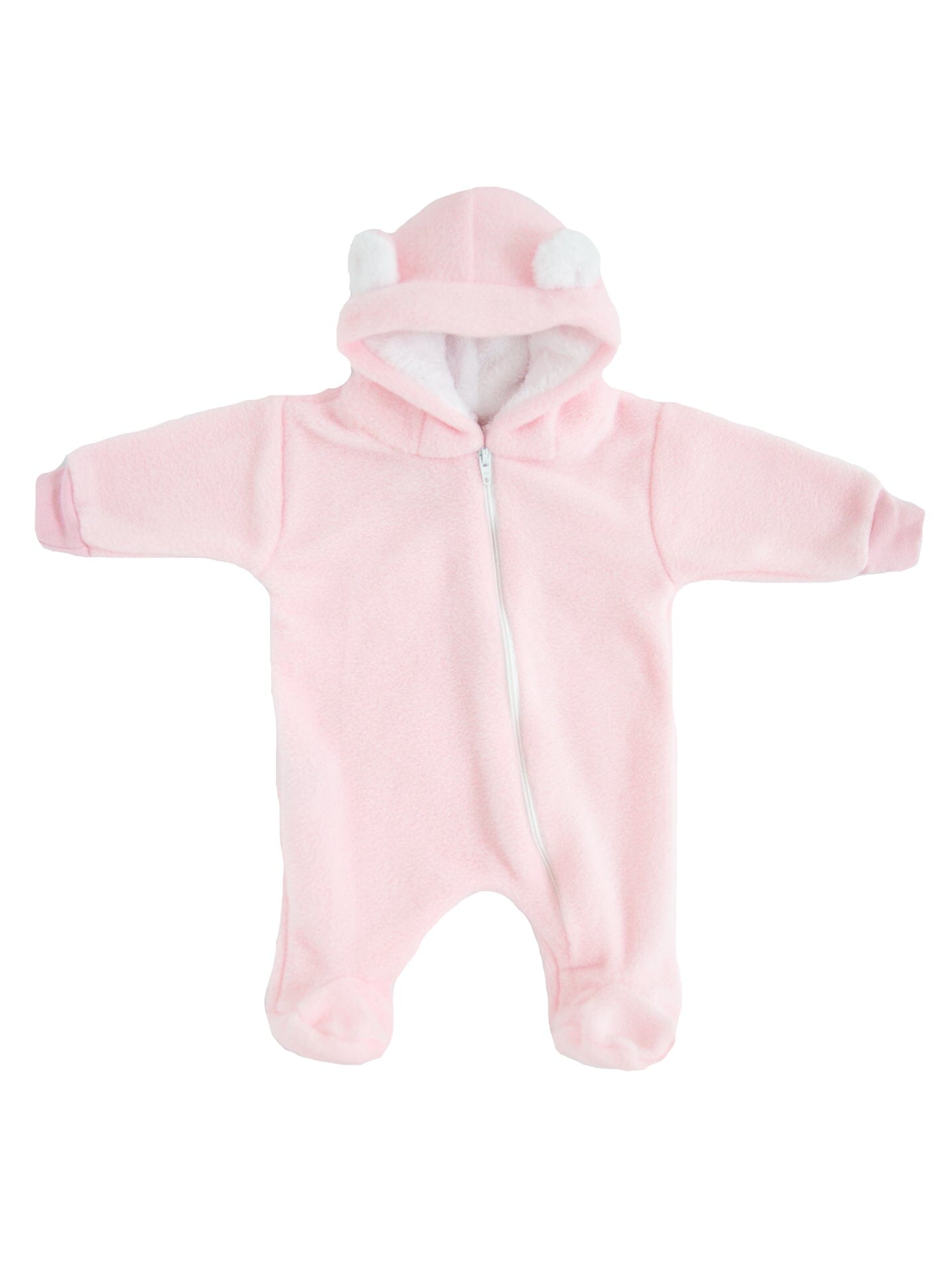 Pink Fleece Tiny Baby Pramsuit - Snowsuit / Pramsuit - Little Lumps