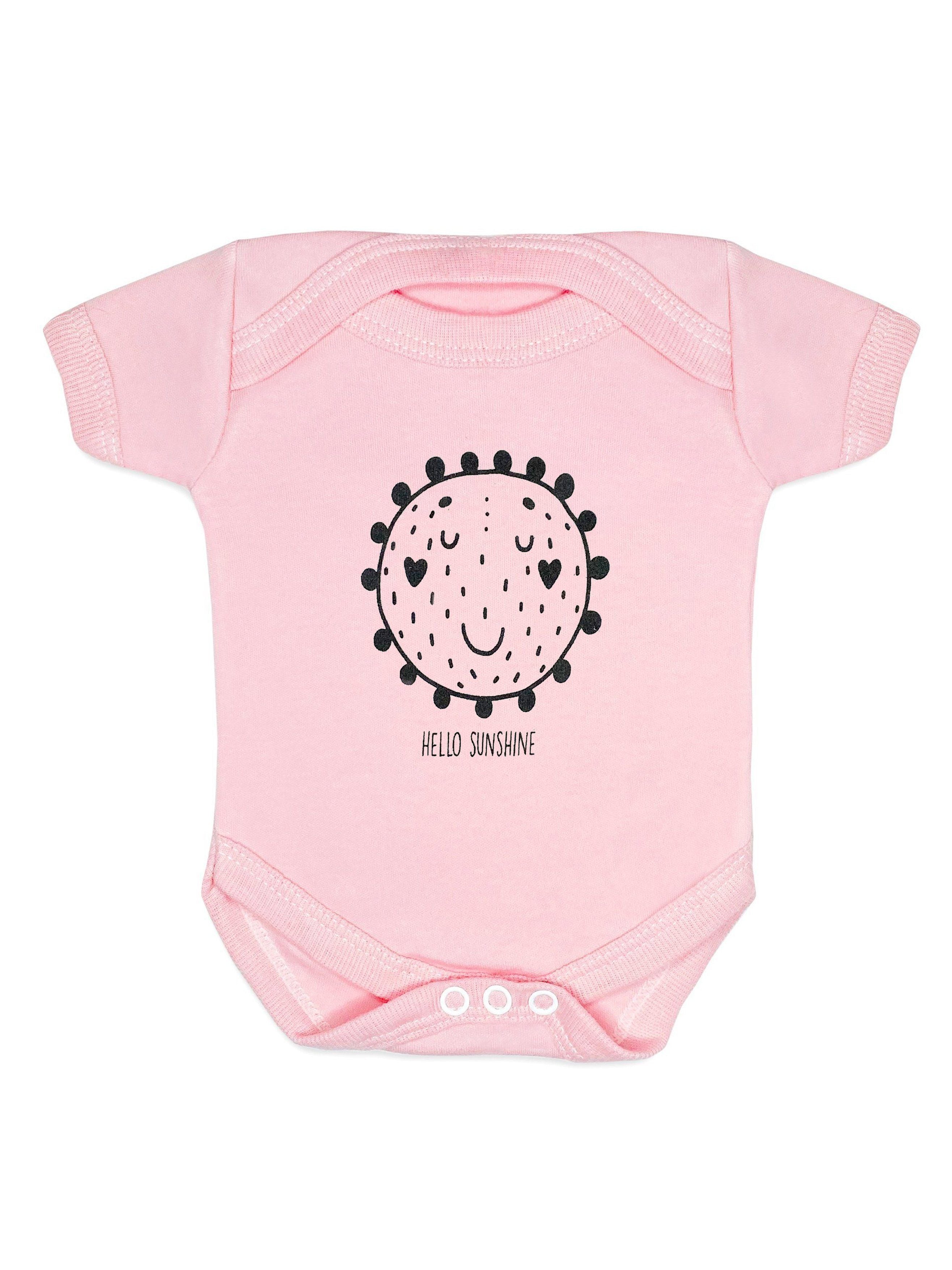"Hello Sunshine" Bodysuit - Pink - Bodysuit / Vest - Little Mouse Baby Clothing & Gifts