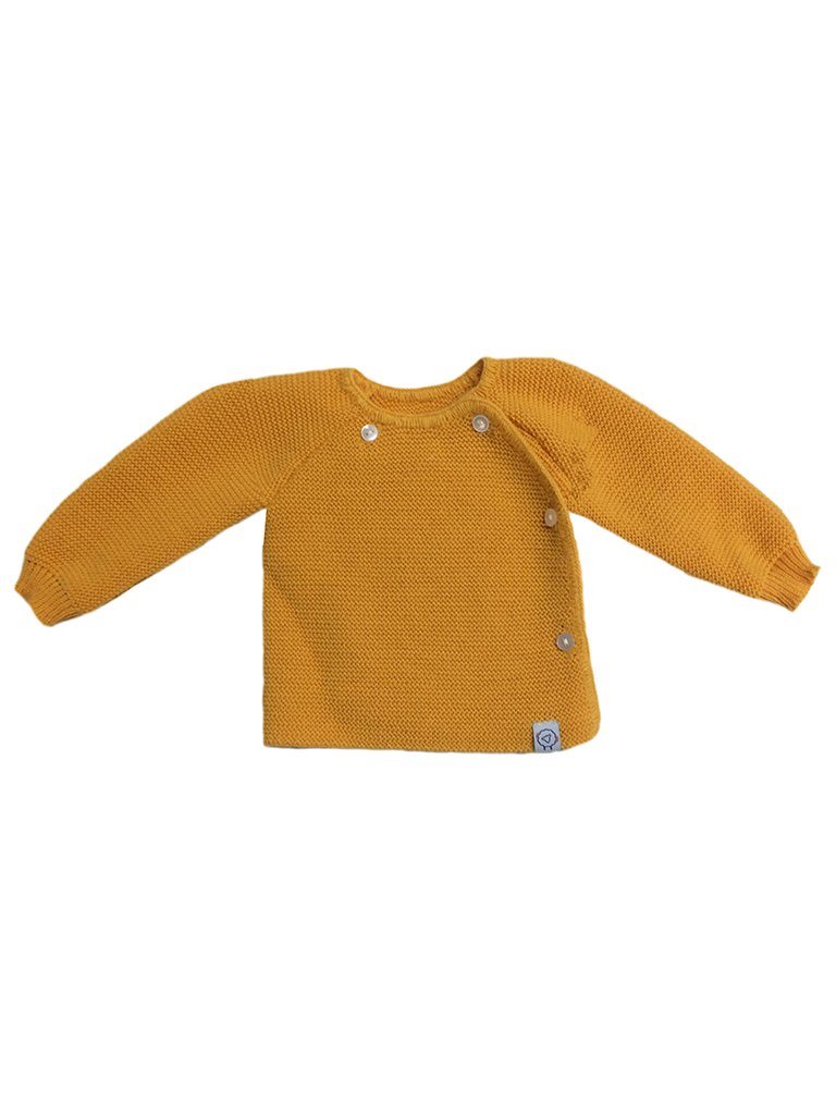Knitted Premature Baby Cardigan, Mustard - Cardigan / Jacket - La Manufacture de Layette