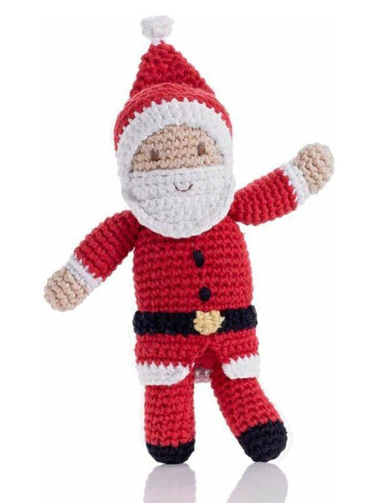 Crochet Fair Trade Rattle Toy - Santa Rattle Pebble Toys 