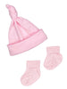 Premature Baby Knotted Hat and Socks Set - Pink - Hat, Mitts & Booties Set - Little Mouse Baby Clothing & Gifts